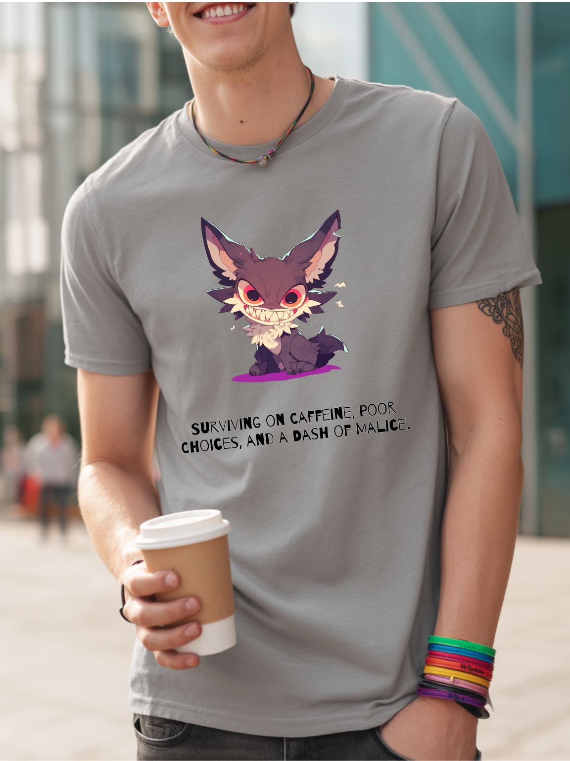 Surviving on Caffeine/Malice (Unisex Tee) Ships Free