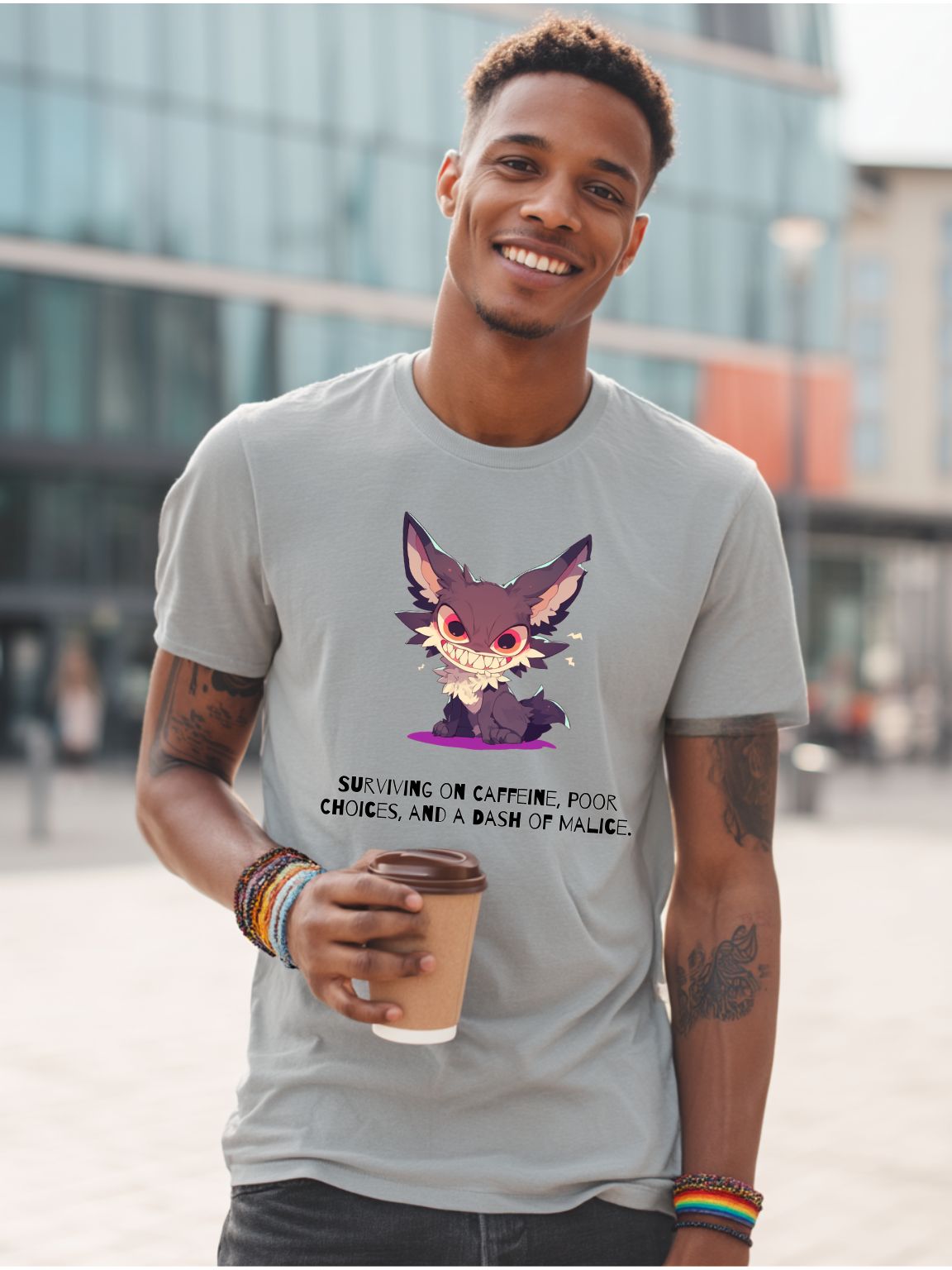 Surviving on Caffeine/Malice (Unisex Tee) Ships Free