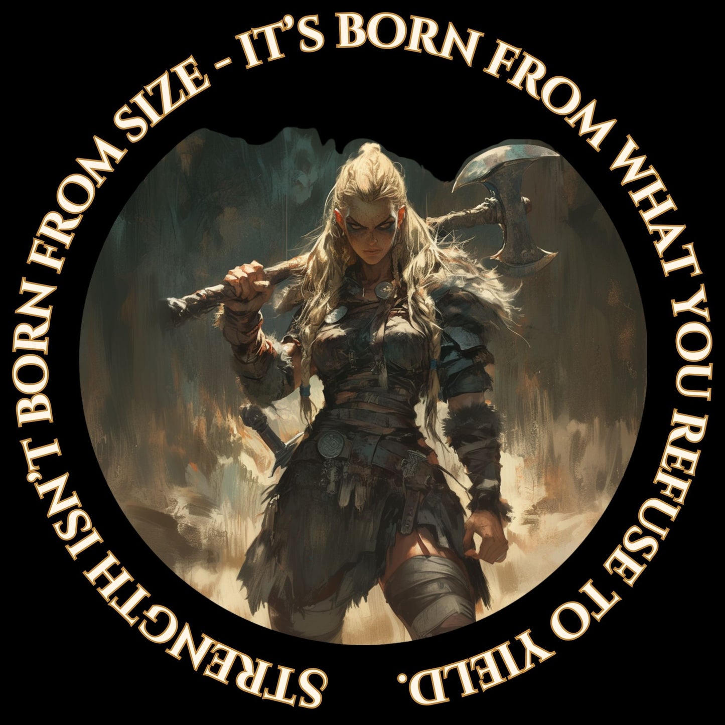 Valkyrie - Strength Refuses to Yield (Unisex Tee) Ships Free