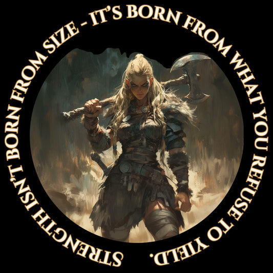 Valkyrie  - Strength Refuses to Yield (Unisex Tee) Ships Free